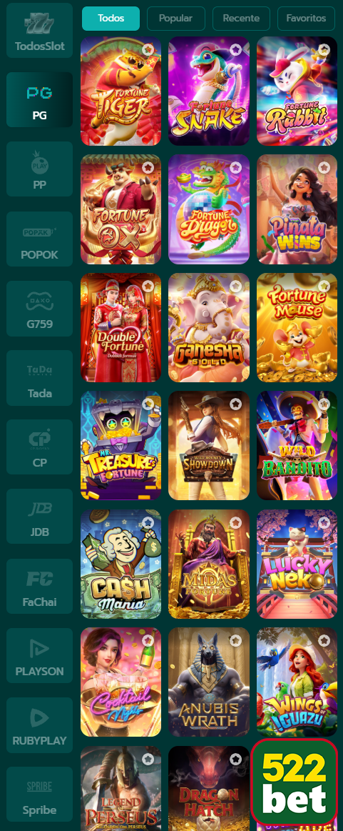 Slots online da 522bet.com com jackpots progressivos